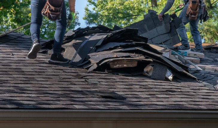 Damaged roof due to Storm - Stadry Roofing & Restoration
