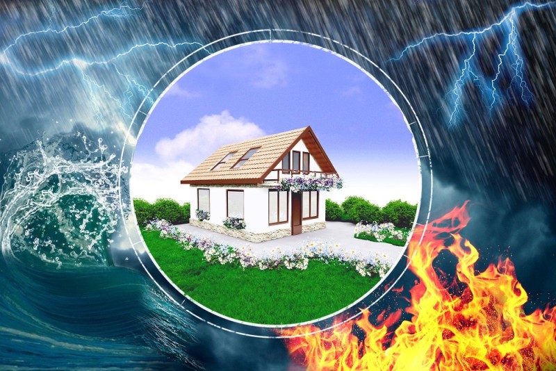 Home with water or fire damage